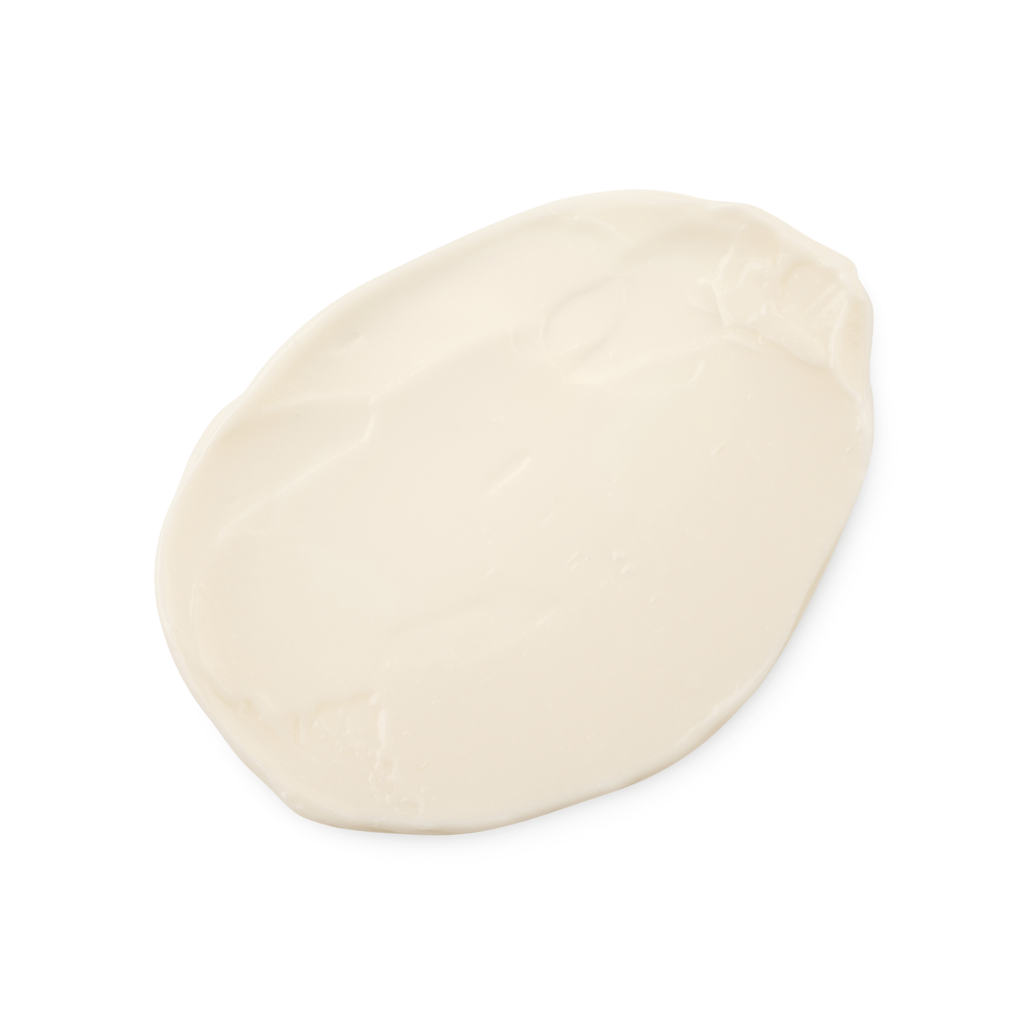 A swatch of smooth, thick, light cream coloured Dirty hair styling cream.