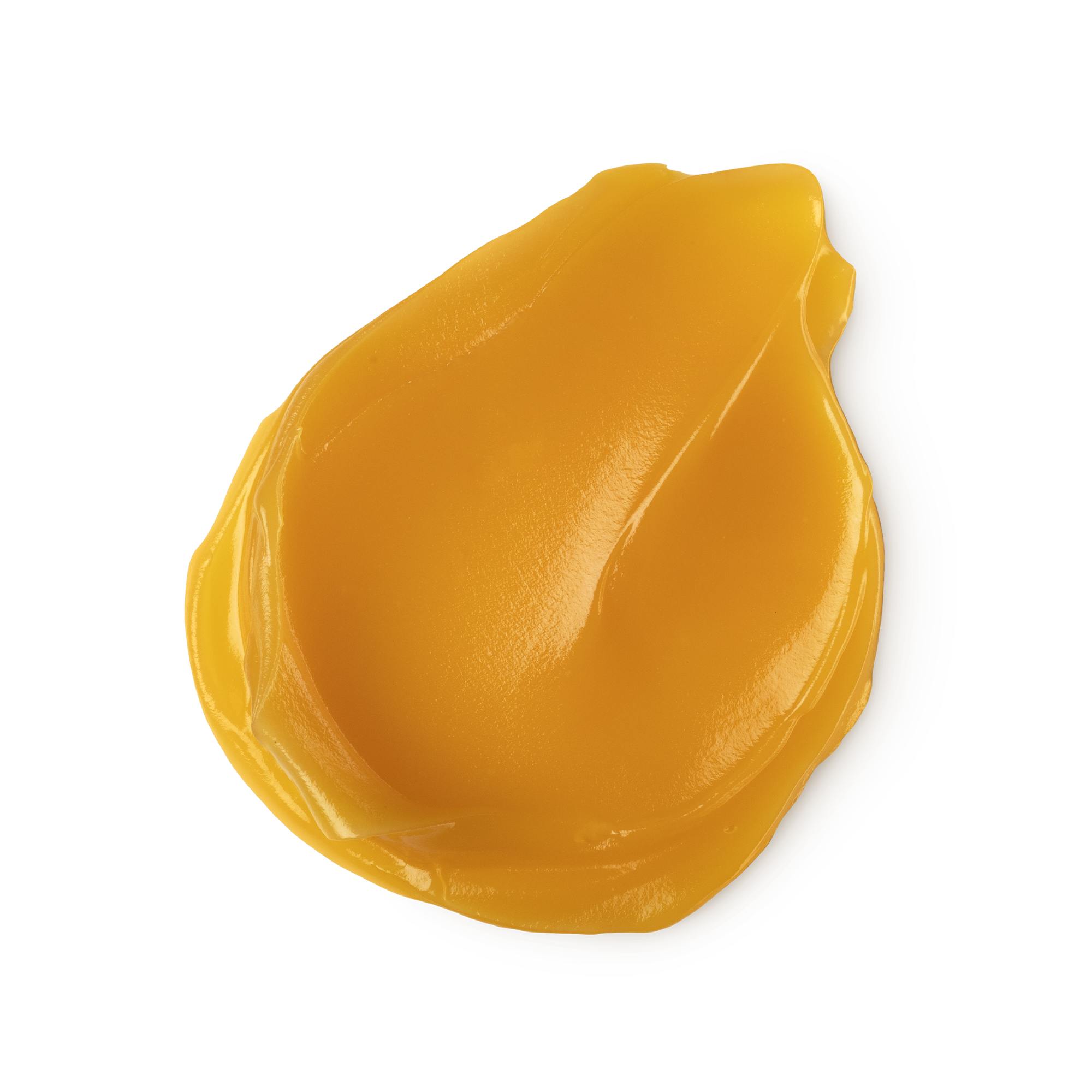 A swatch of thick, vibrant orange coloured Repeat foot balm.