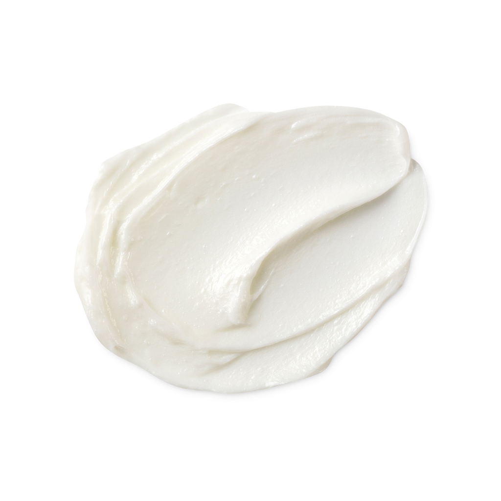 A swatch of thick, smooth, off-white coloured Roots hair treatment.