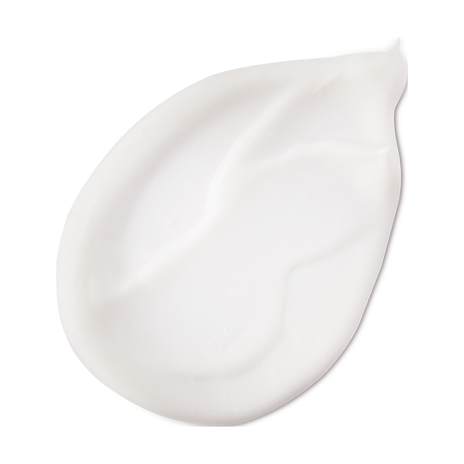 Enchanted. A neatly smudged swatch of perfectly smooth, crisp-white eye cream.